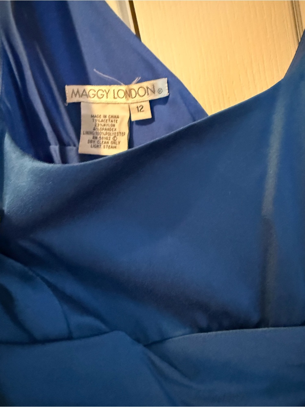 Maggy London Royal Blue One-Shoulder Evening Dress - Picture 3 of 6